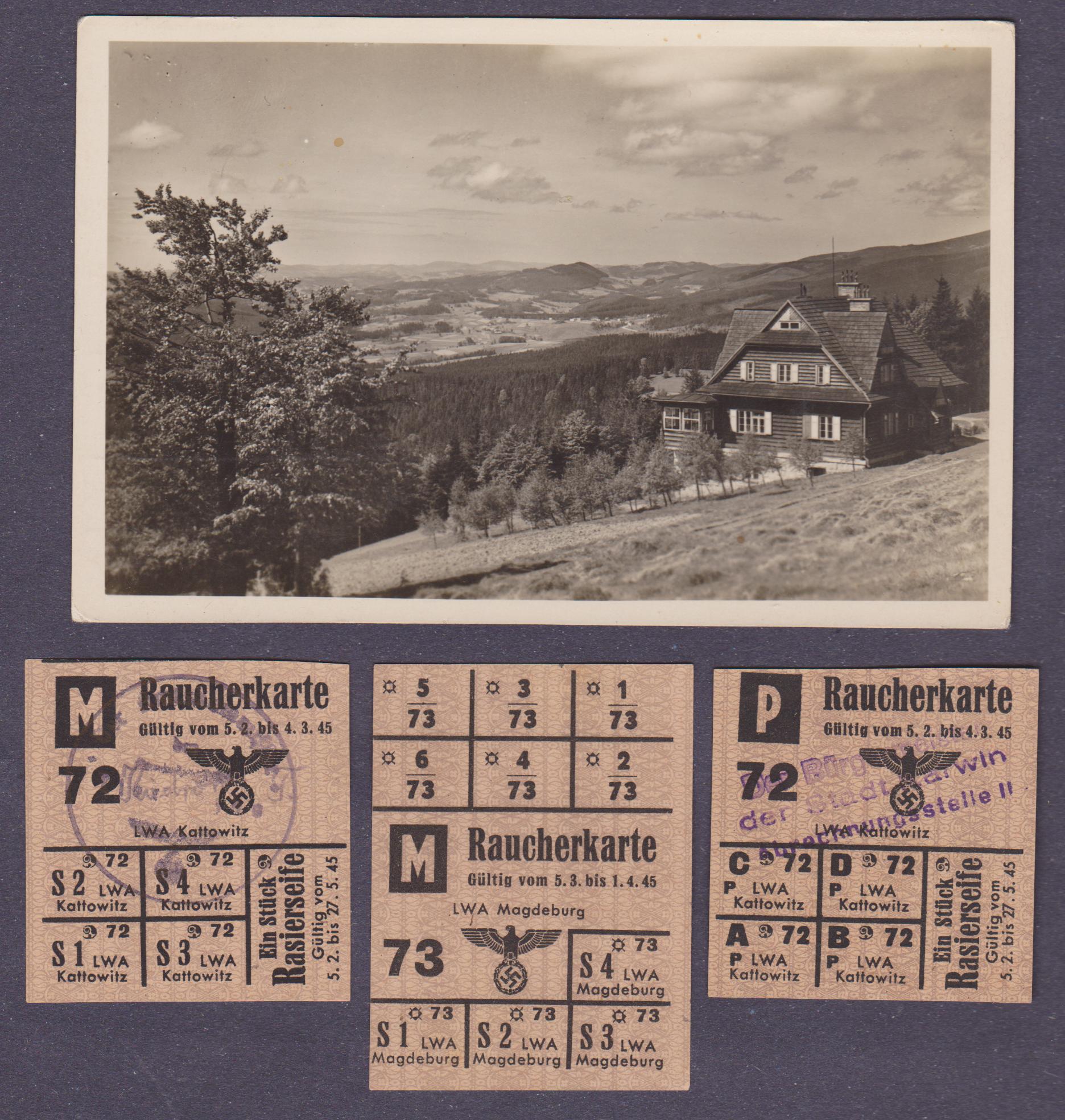 Girowa + kartka z pieczątką Der Burgermeister der Stadt Karwin - Abrechnungstelle II